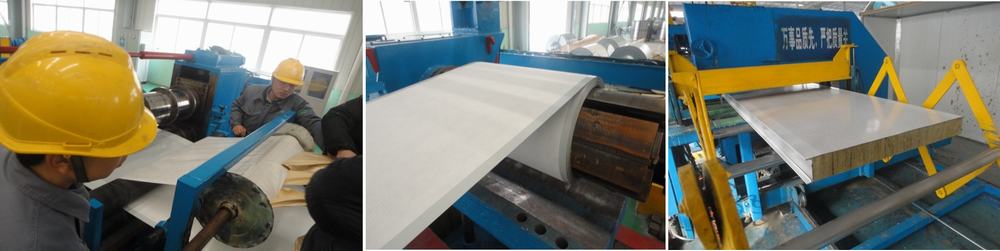 Production of Fireproof Glass Wool Sandwich Steel Roofing Panels